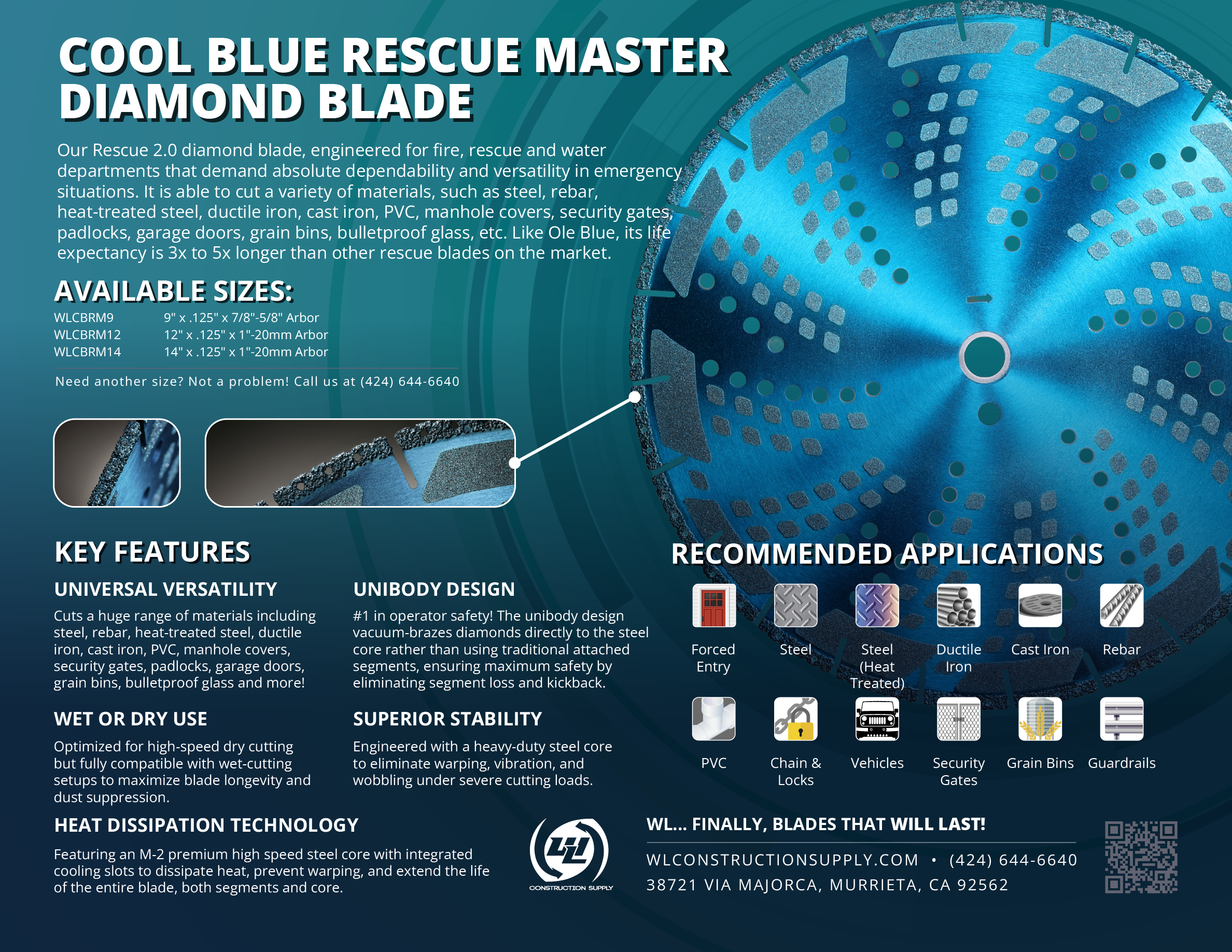 COOL BLUE RESCUE MASTER DIAMOND BLADE