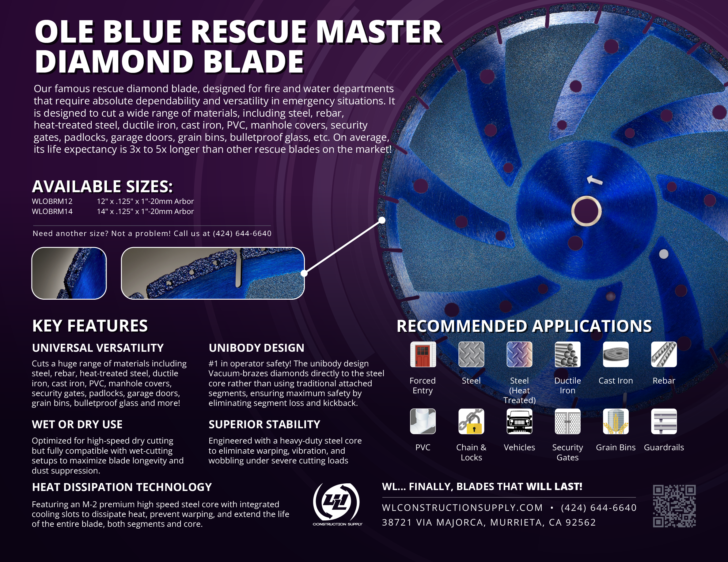 OLE BLUE RESCUE MASTER DIAMOND BLADE