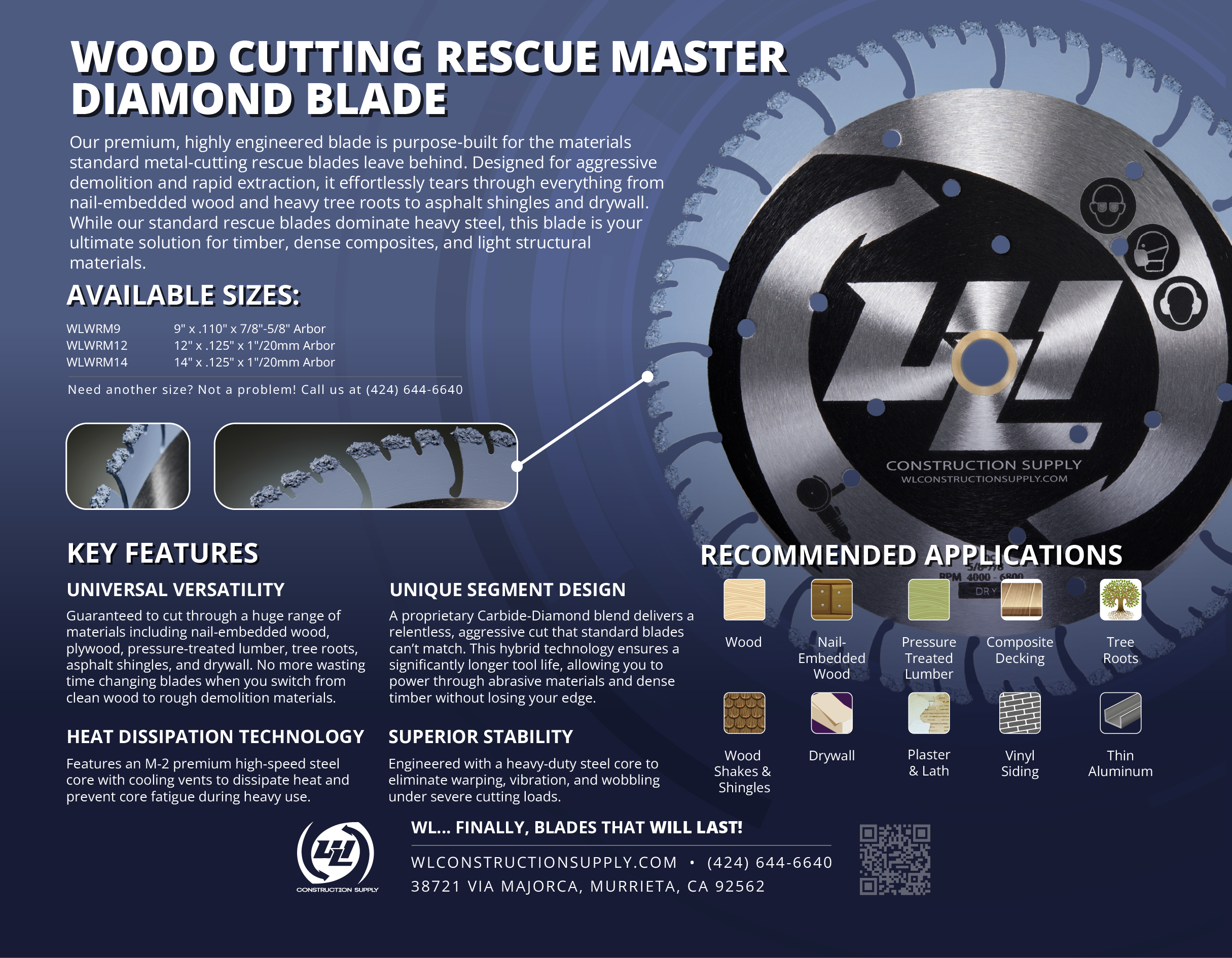 WOOD CUTTING RESCUE MASTER DIAMOND BLADE