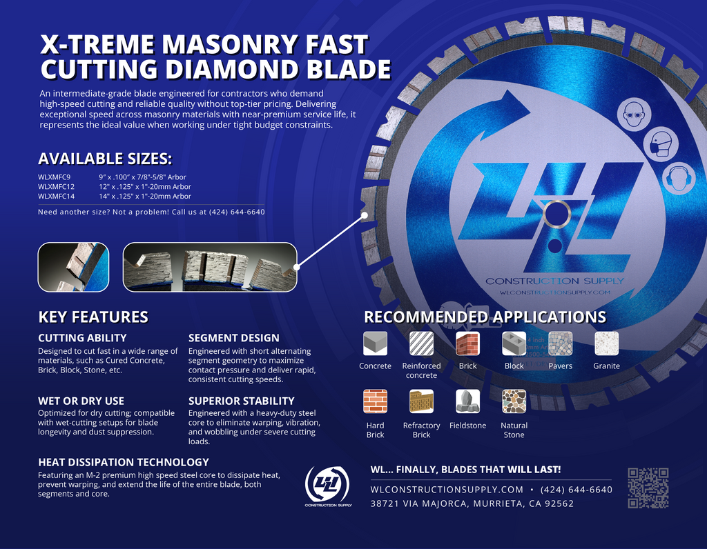 X-TREME MASONRY FAST CUTTING DIAMOND BLADE