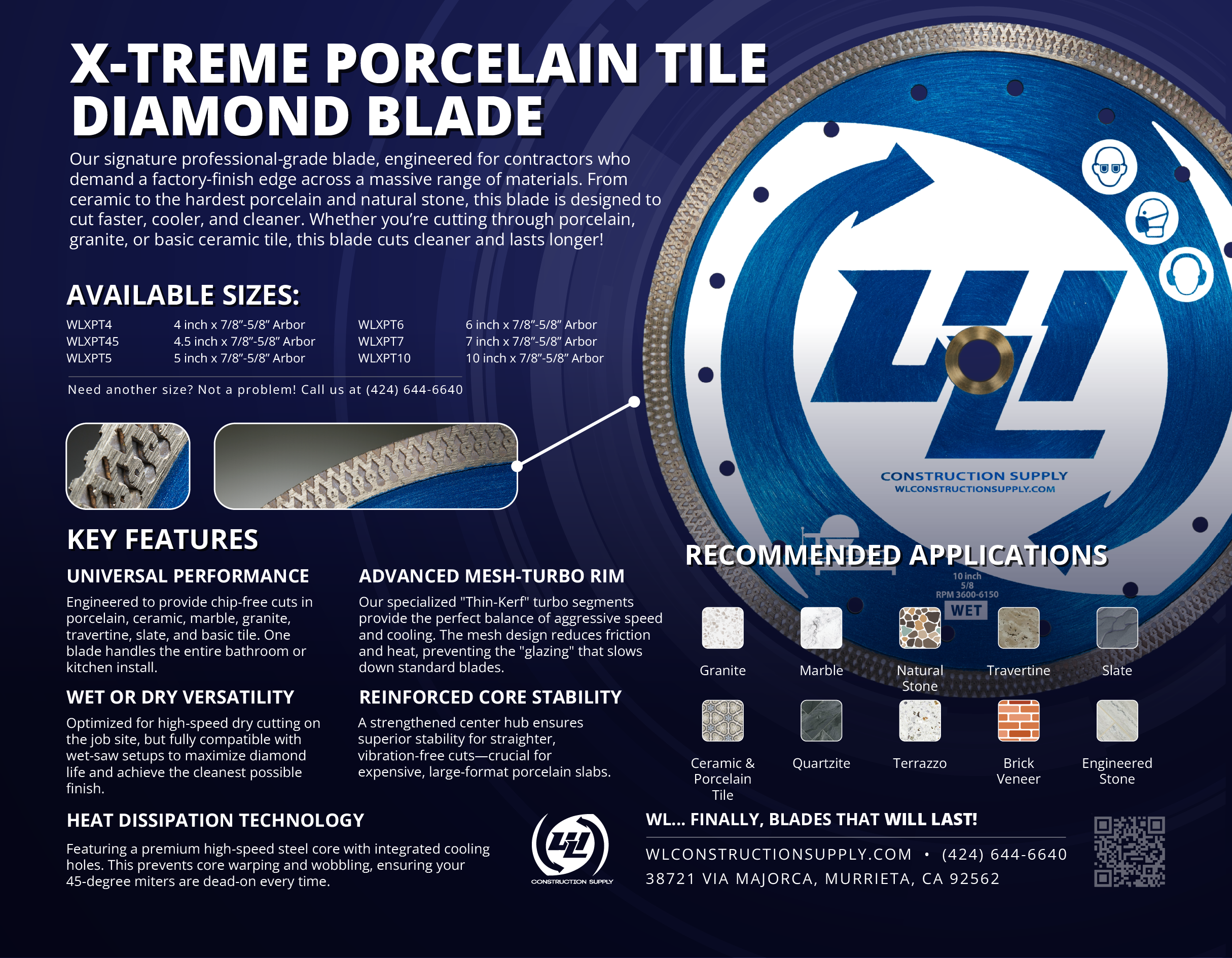 X-TREME PORCELAIN TILE DIAMOND BLADE
