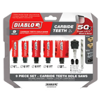 DIABLO CARBIDE TIPPED HOLE SAW KIT - 9pcs