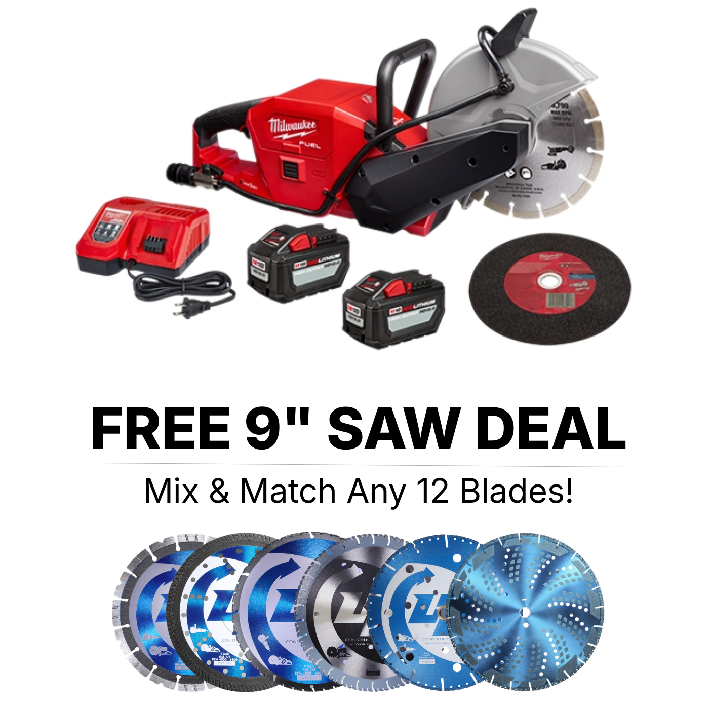 FREE SAW DEAL: MIX AND MATCH DIAMOND BLADES - 9-inch