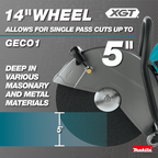 MAKITA 80V MAX XGT® BRUSHLESS POWER CUTTER 2 BATTERY KIT - 14-inch