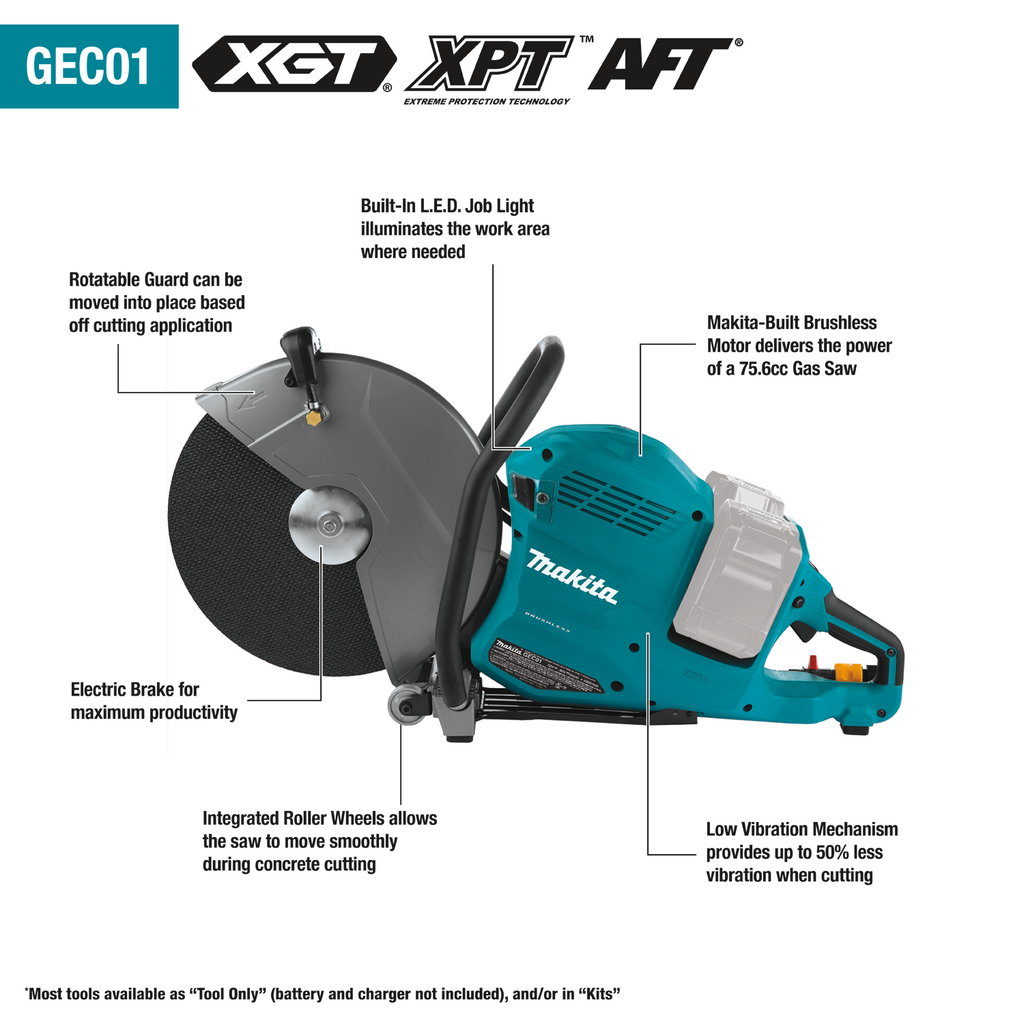 MAKITA 80V MAX XGT® BRUSHLESS POWER CUTTER 2 BATTERY KIT - 14-inch