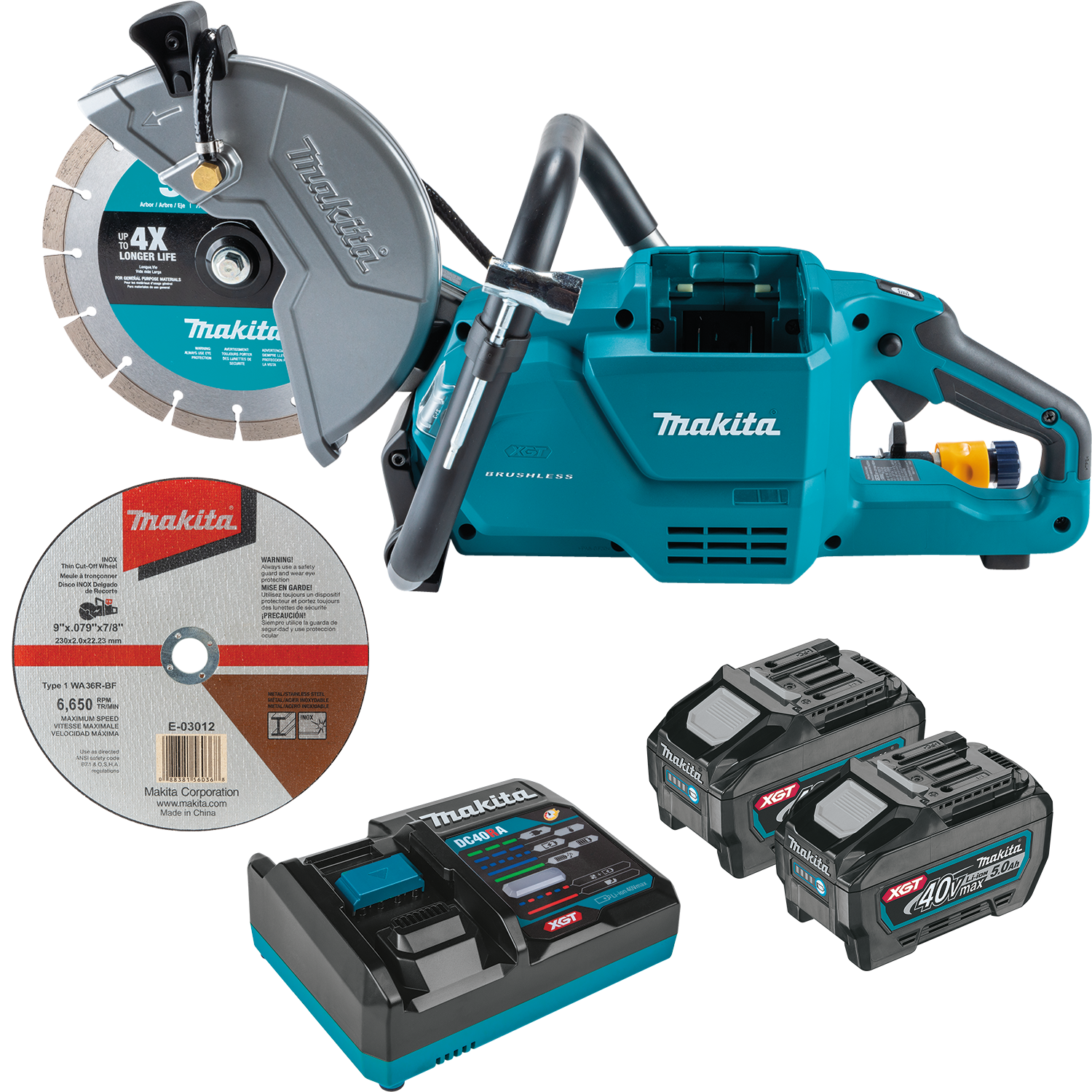 MAKITA 80V MAX XGT® BRUSHLESS POWER CUTTER 2 BATTERY KIT - 9-inch
