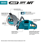 MAKITA 80V MAX XGT® BRUSHLESS POWER CUTTER 2 BATTERY KIT - 9-inch