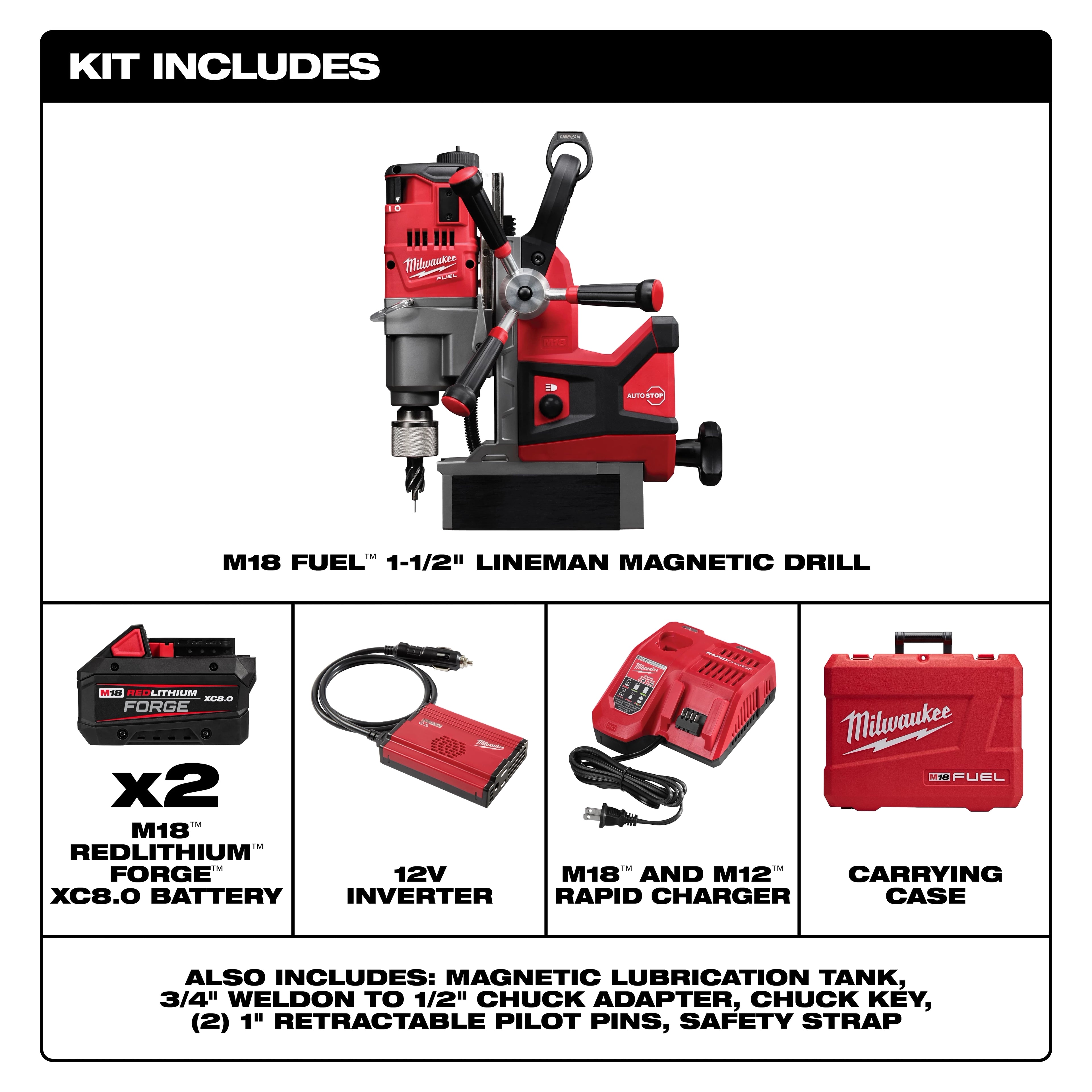 MILWAUKEE M18 FUEL™ MAGNETIC DRILL 2 BATTERY KIT