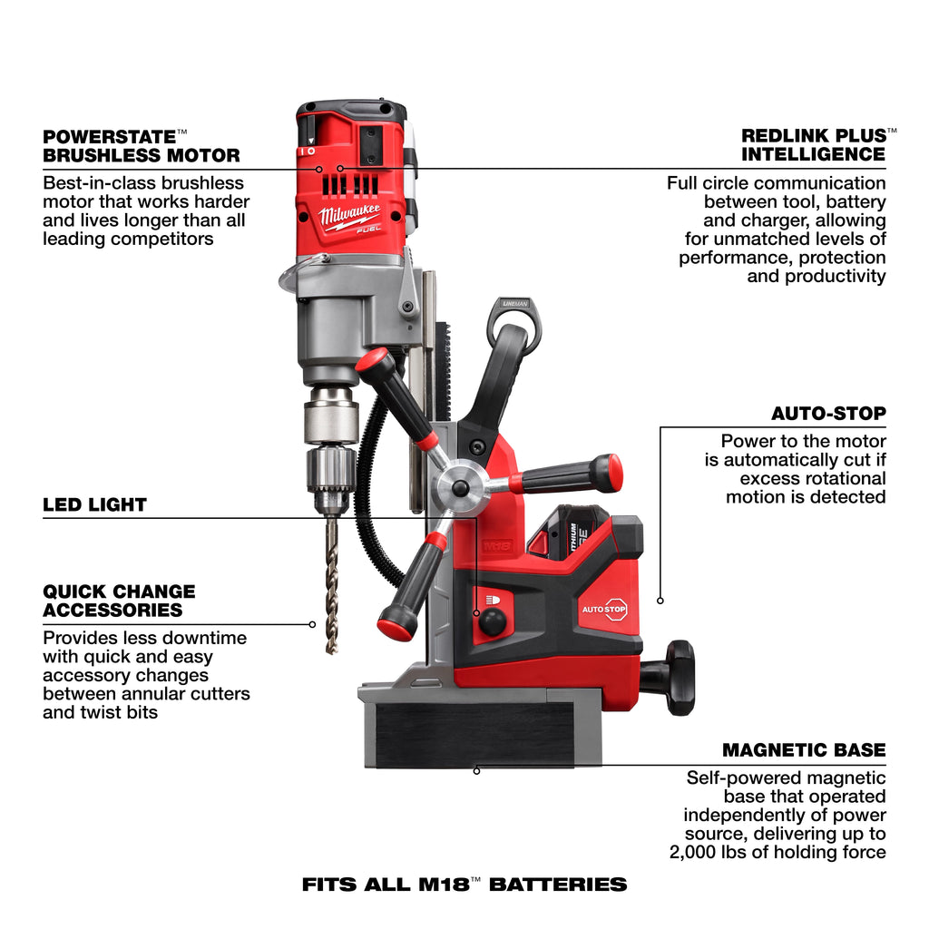 MILWAUKEE M18 FUEL™ MAGNETIC DRILL 2 BATTERY KIT