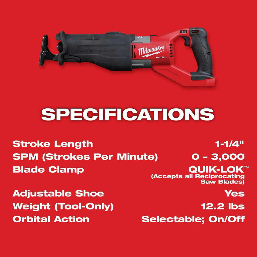 MILWAUKEE M18 FUEL™ SAWZALL® RECIPROCATING SAW 2 BATTERY KIT